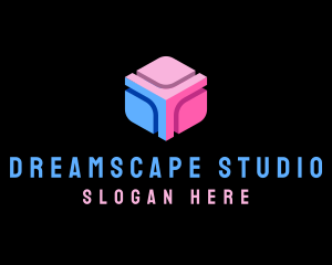 3D Gamer Advertising Cube logo design