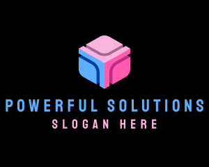 3D Gamer Advertising Cube logo design