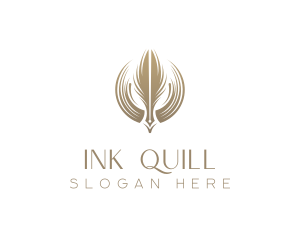 Blog Writing Quill logo design