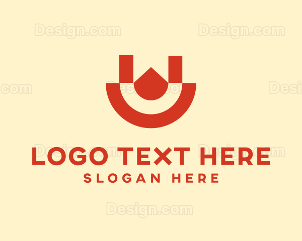 Geometric Smile Letter U Logo