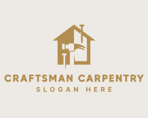 Carpenter Hammer Tool logo design