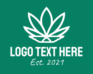 Abstract Wing Marijuana logo