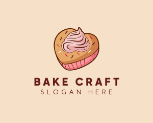 Heart Pastry Muffin logo design