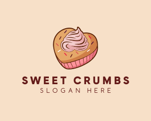 Heart Pastry Muffin logo design