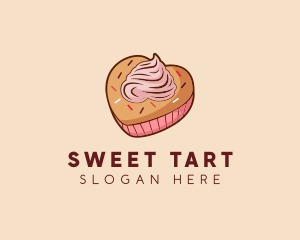 Heart Pastry Muffin logo design