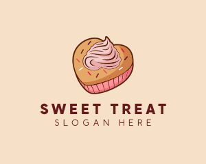 Heart Pastry Muffin logo design