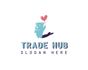 Heart Balloon Bear Cub Logo