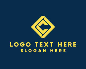 Yellow Diamond Business Letter C logo