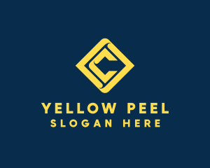 Yellow Diamond Business Letter C logo design