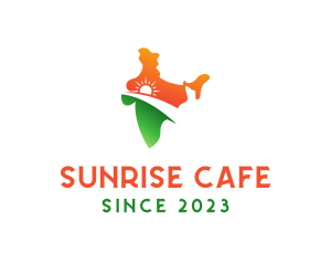 India Sunrise Map logo design