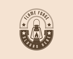 Fire Lamp Camping Lantern logo design