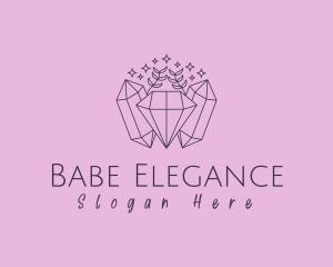 Elegant Jewelry Crystal Gemstone logo design