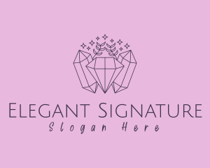 Elegant Jewelry Crystal Gemstone logo design