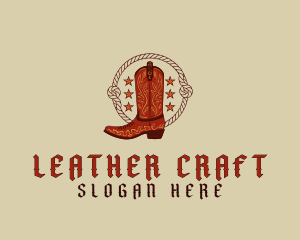 Leather Cowboy Boot logo design