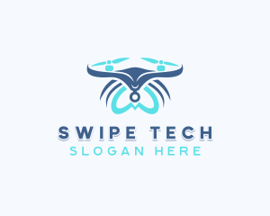 Aerial Tech Surveillance Drone logo design