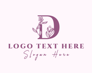 Purple Floral Letter D logo