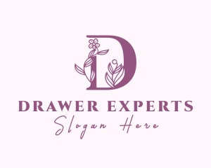 Purple Floral Letter D logo design