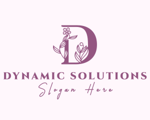 Purple Floral Letter D logo design