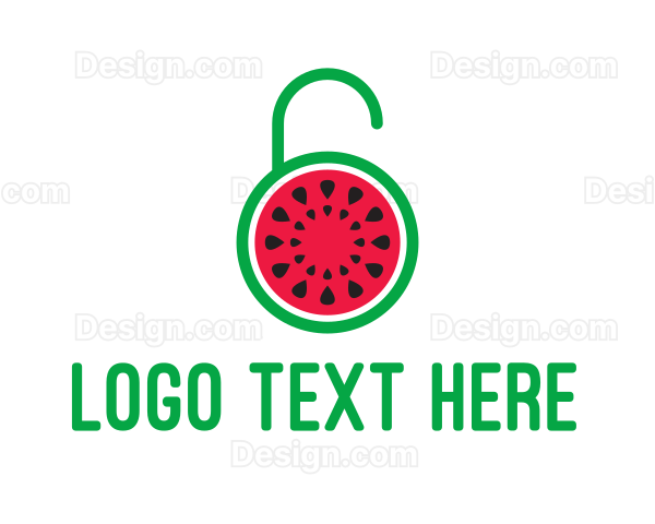 Watermelon Fruit Lock Logo