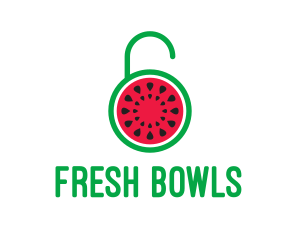 Watermelon Fruit Lock  logo design