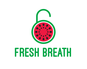 Watermelon Fruit Lock  logo design