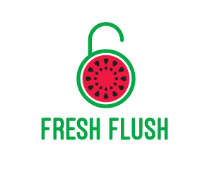 Watermelon Fruit Lock  logo design