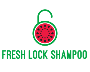 Watermelon Fruit Lock  logo design