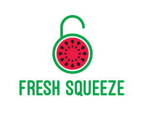 Watermelon Fruit Lock  logo design