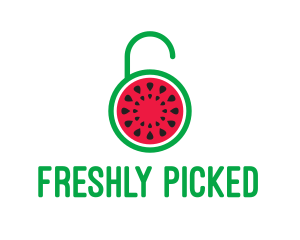 Watermelon Fruit Lock  logo design