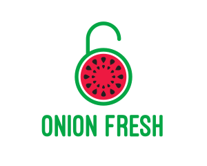 Watermelon Fruit Lock  logo design