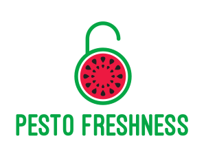 Watermelon Fruit Lock  logo design