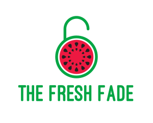 Watermelon Fruit Lock  logo design