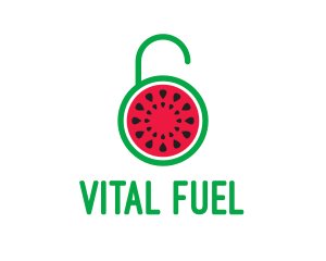 Watermelon Fruit Lock  logo design