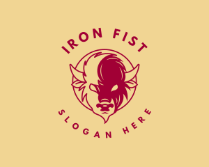 Bull Bison Animal logo design