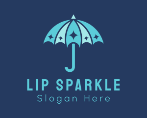 Blue Sparkle Umbrella  logo design