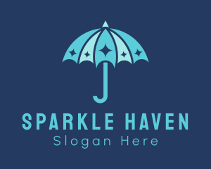 Blue Sparkle Umbrella  logo design