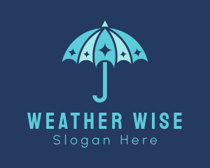 Blue Sparkle Umbrella  logo design