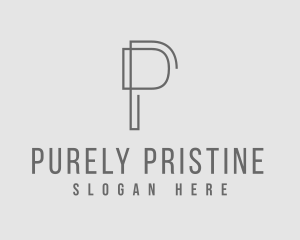 Minimalist Monoline P logo design