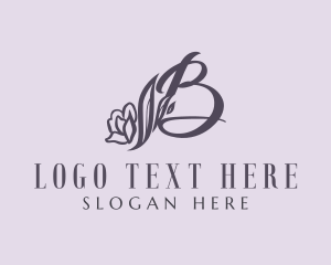 Floral Calligraphy Letter B logo