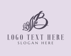 Floral Calligraphy Letter B Logo