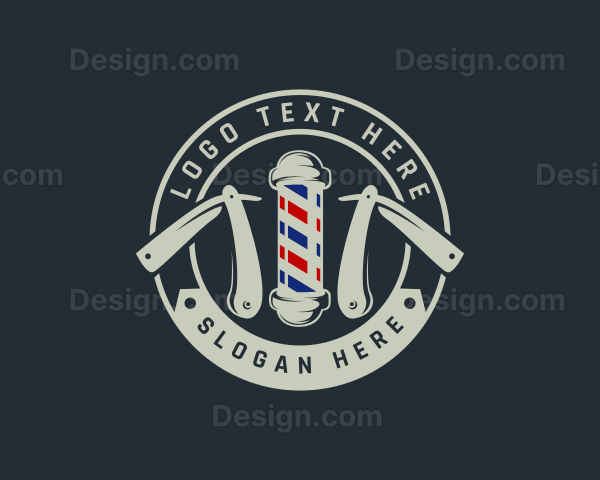 Barbershop Razor Grooming Logo