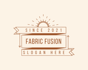 Hipster Sunburst Banner logo design