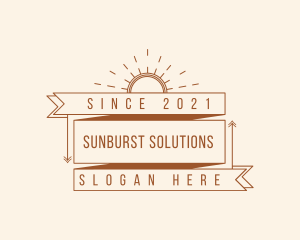 Hipster Sunburst Banner logo