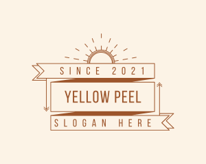 Hipster Sunburst Banner logo design