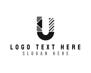 Geometric Tile Letter U Logo