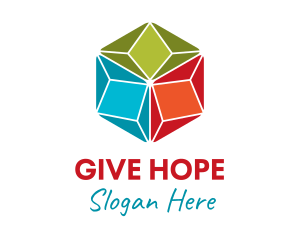 Charity Organization Cube logo design