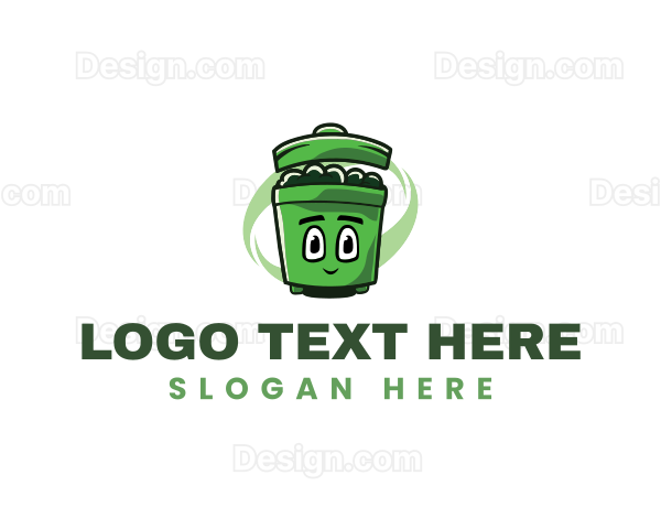 Trash garbage Bin Mascot Logo