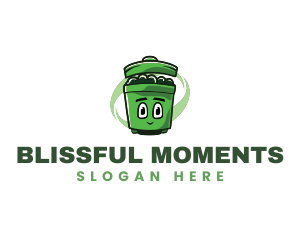 Trash garbage Bin Mascot logo