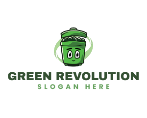 Trash garbage Bin Mascot logo