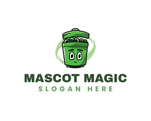 Trash garbage Bin Mascot logo